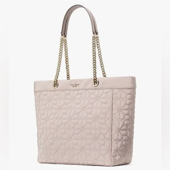 Kate Spade Spade Flower Quilted Fabric XL Tote, Cozy Grey